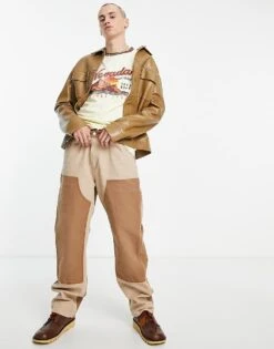 Reclaimed Vintage Inspired Cotton Ringer T-shirt With 70s Mountain Print - CREAM For Men -Fit Outfits Store 200448591 4