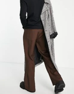 Reclaimed Vintage Inspired 90's Flare Trouser In Chocolate Brown For Men -Fit Outfits Store 201240692 4