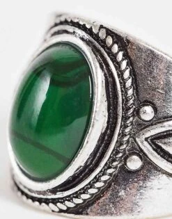 Reclaimed Vintage Unisex Ring With Stone In Silver For Unisex -Fit Outfits Store 202361968 4