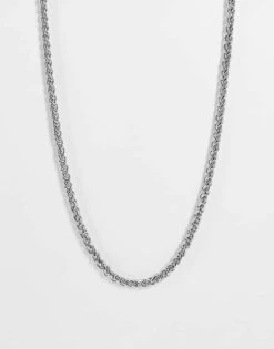 Reclaimed Vintage Unisex Chain Necklace In Silver For Unisex