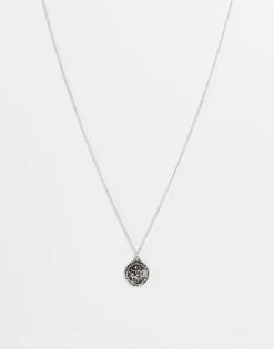 Reclaimed Vintage Unisex St Christopher Pendant Necklace In Burnished Silver For Men -Fit Outfits Store 202618577 1 silver 1