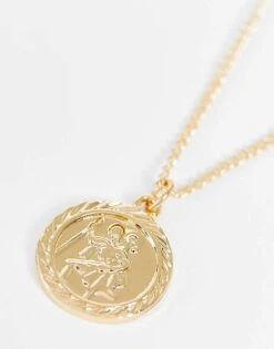 Reclaimed Vintage Unisex St Christopher Necklace In Gold For Unisex -Fit Outfits Store 202662346 4