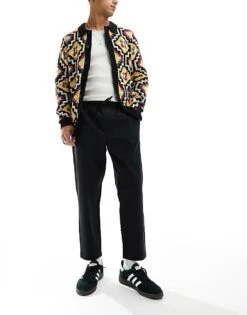 Reclaimed Vintage Cropped Slim Leg Trouser In Black For Men -Fit Outfits Store 204721372 1 black 1