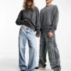 Reclaimed Vintage Unisex Oversized Sweat In Washed Charcoal For Unisex -Fit Outfits Store 205010183 1 charcoal