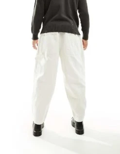 Reclaimed Vintage Wrap Balloon Trouser In Ecru For Men -Fit Outfits Store 205343091 4