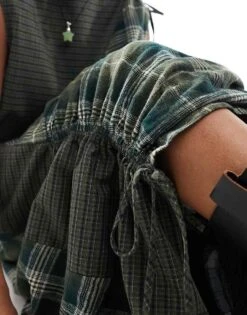 Reclaimed Vintage Genderless Dress With Ruching Detail In Check For Unisex Multi -Fit Outfits Store 205486543 3