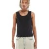 Reclaimed Vintage Ribbed Vest With Seaming Detail In Washed Black For Men