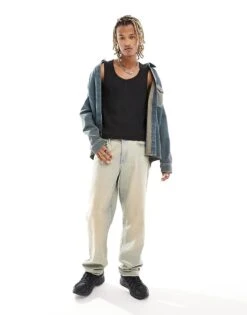 Reclaimed Vintage Ribbed Vest With Seaming Detail In Washed Black For Men -Fit Outfits Store 205547560 4