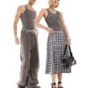 Reclaimed Vintage Unisex Shrunken Ribbed Vest In Washed Charcoal For Unisex