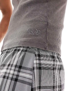 Reclaimed Vintage Unisex Shrunken Ribbed Vest In Washed Charcoal For Unisex -Fit Outfits Store 205547569 4