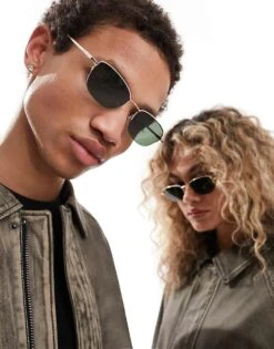 Reclaimed Vintage Unisex D Frame Sunglasses In Black For Unisex