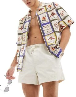 Reclaimed Vintage Chino Short In Ecru For Men -Fit Outfits Store 205622793 5