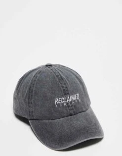 Reclaimed Vintage Unisex Logo Cap In Charcoal For Unisex