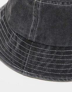 Reclaimed Vintage Unisex Logo Bucket Hat In Black For Unisex -Fit Outfits Store 205854951 4