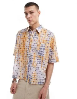 Reclaimed Vintage Cropped Boxy Shirt In Faded Floral Print For Men Multi -Fit Outfits Store 205990757 1 multi 1