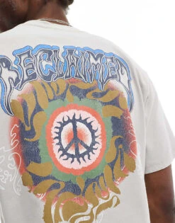 Reclaimed Vintage Oversized T-shirt With Skate Back Graphic In Stone For Men -Fit Outfits Store 206119064 3