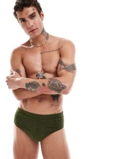 Reclaimed Vintage Swim Trunk In Khaki Rib For Unisex -Fit Outfits Store 206202664 1 khaki 1