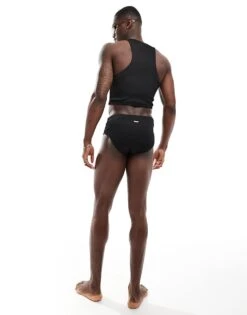 Reclaimed Vintage Swim Trunk In Black Rib For Unisex -Fit Outfits Store 206203418 4