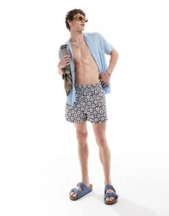 Reclaimed Vintage Swim Short In Blue Floral Tile Print For Unisex Multi -Fit Outfits Store 206203484 1 multi 1