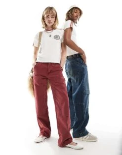 Reclaimed Vintage Unisex Cropped Slim Football T-shirt With Stripe In White For Unisex Ecru -Fit Outfits Store 206239713 3