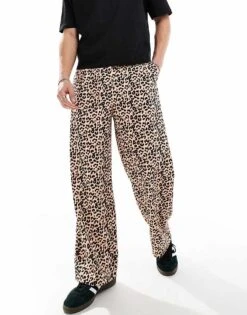 Reclaimed Vintage Unisex Wide Leg Trouser In Leopard Print For Unisex Multi -Fit Outfits Store 206286682 1 multi 1
