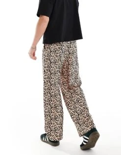 Reclaimed Vintage Unisex Wide Leg Trouser In Leopard Print For Unisex Multi -Fit Outfits Store 206286682 3