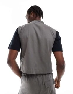 Reclaimed Vintage Unisex Genderless Waistcoat In Grey For Unisex -Fit Outfits Store 206330873 4