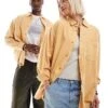 Reclaimed Vintage Unisex Washed Denim Shirt In Mustard For Unisex