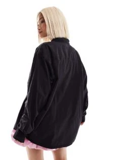 Reclaimed Vintage Unisex Washed Denim Shirt In Washed Black For Unisex -Fit Outfits Store 206335427 4