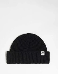 Reclaimed Vintage Unisex Waffle Beanie In Black Co-ord For Unisex -Fit Outfits Store 206416131 1 black 1