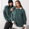Reclaimed Vintage Unisex Oversized Mega Fluffy Jumper For Unisex Green -Fit Outfits Store 206474717 1 green