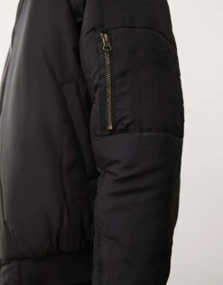 Reclaimed Vintage Unisex Oversized Bomber Jacket In Black For Unisex -Fit Outfits Store 206477218 4