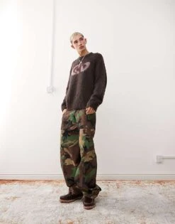 Reclaimed Vintage Jumper With Logo In Black For Men -Fit Outfits Store 206495403 3