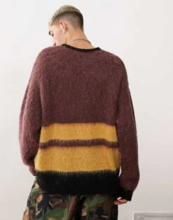 Reclaimed Vintage Unisex Varsity Logo Jumper In Brown For Unisex Multi -Fit Outfits Store 206495421 3