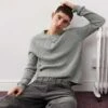Reclaimed Vintage Fisherman Rib Jumper In Grey For Men