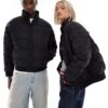 Reclaimed Vintage Unisex Zip Through Puffer Jacket In Black For Unisex -Fit Outfits Store 206553948 1 black