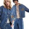 Reclaimed Vintage Unisex Denim Western Jacket Co-ord In Blue Wash For Unisex Light Blue Wash