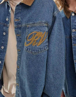 Reclaimed Vintage Unisex Denim Western Jacket Co-ord In Blue Wash For Unisex Light Blue Wash -Fit Outfits Store 206584454 4