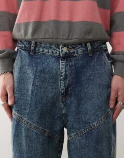 Reclaimed Vintage Unisex Loose Fit Motocross Jean In Mid Blue Wash For Unisex -Fit Outfits Store 206647293 5