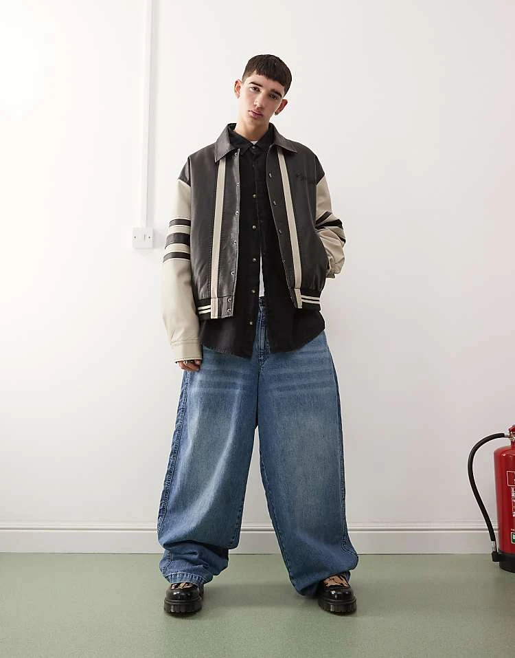 Reclaimed Vintage Varsity Bomber Jacket In Mono For Men 6 Reclaimed Vintage Varsity Bomber Jacket In Mono For Men - Image 4