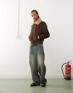 Reclaimed Vintage Cord Aviator Bomber Jacket For Men Multi -Fit Outfits Store 206656151 3