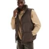 Reclaimed Vintage Puffer Gilet In Brown For Men -Fit Outfits Store 206702523 1 brown
