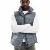 Reclaimed Vintage Puffer Gilet In Check Print For Men -Fit Outfits Store 206702560 1 check