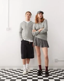 Reclaimed Vintage Unisex Knit Hooded Top In Grey For Unisex -Fit Outfits Store 206723028 3