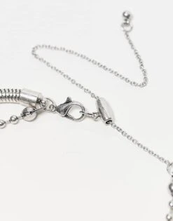 Reclaimed Vintage Unisex 2 Row Necklace With Silver Chain For Unisex -Fit Outfits Store 206749535 3
