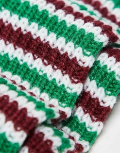 Reclaimed Vintage Unisex Gloves In Burgundy And Green Stripe For Unisex Multi -Fit Outfits Store 206749549 3