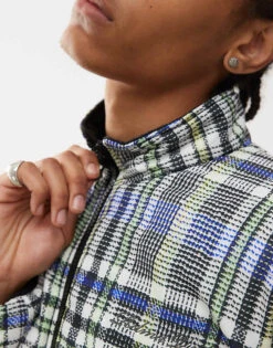 Reclaimed Vintage Puffer Check Coat In Check For Unisex Multi -Fit Outfits Store 206797678 3