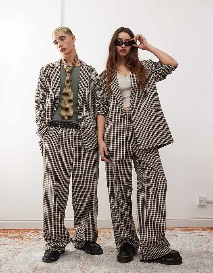 Reclaimed Vintage Unisex Oversized Checked Suit 3 Reclaimed Vintage Unisex Oversized Checked Suit