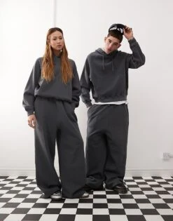 Reclaimed Vintage Unisex Oversized Sweat Co-ord In Charcoal