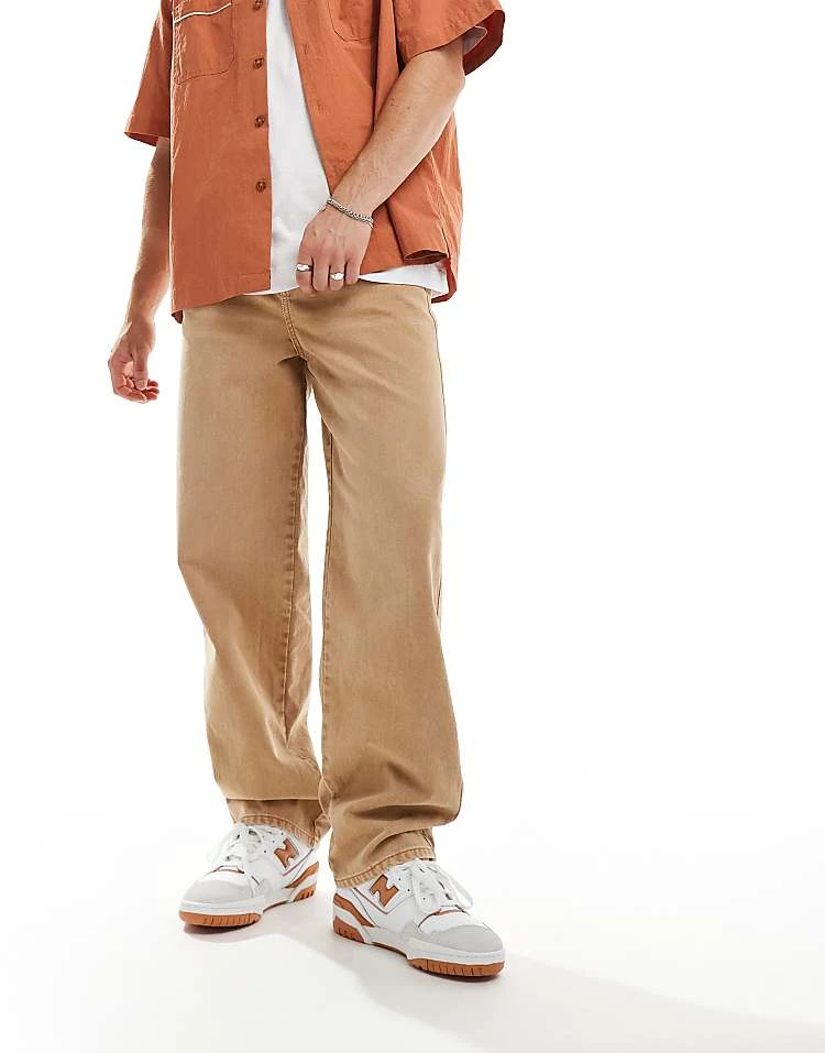 Reclaimed Vintage Baggy Dad Jean In Sand For Men